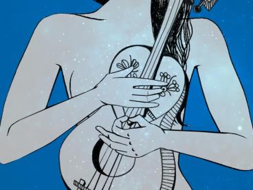 Illustration de Tania Saleh représentant une femme tenant une guitare